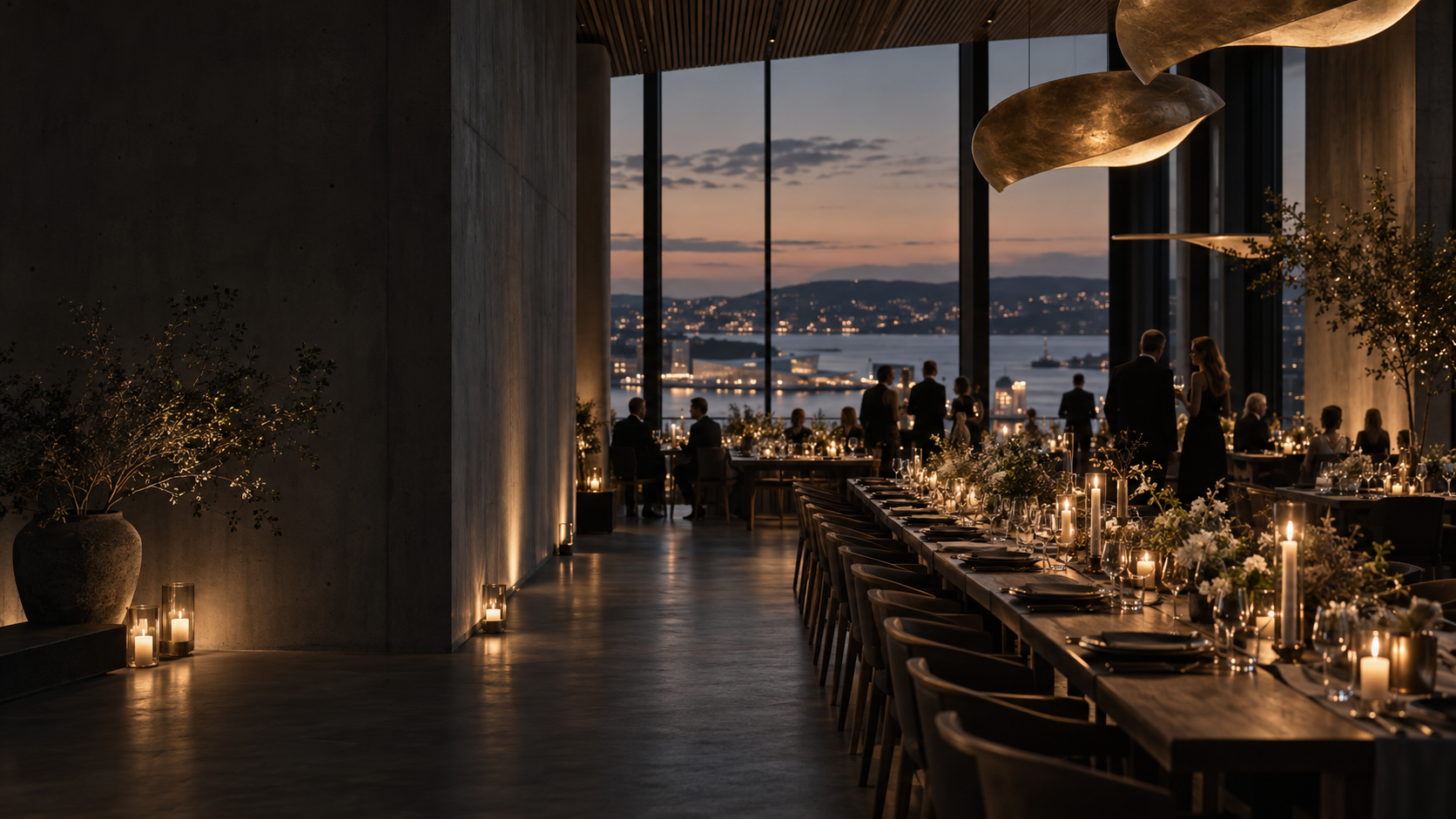 Elegant evening event overlooking Oslo