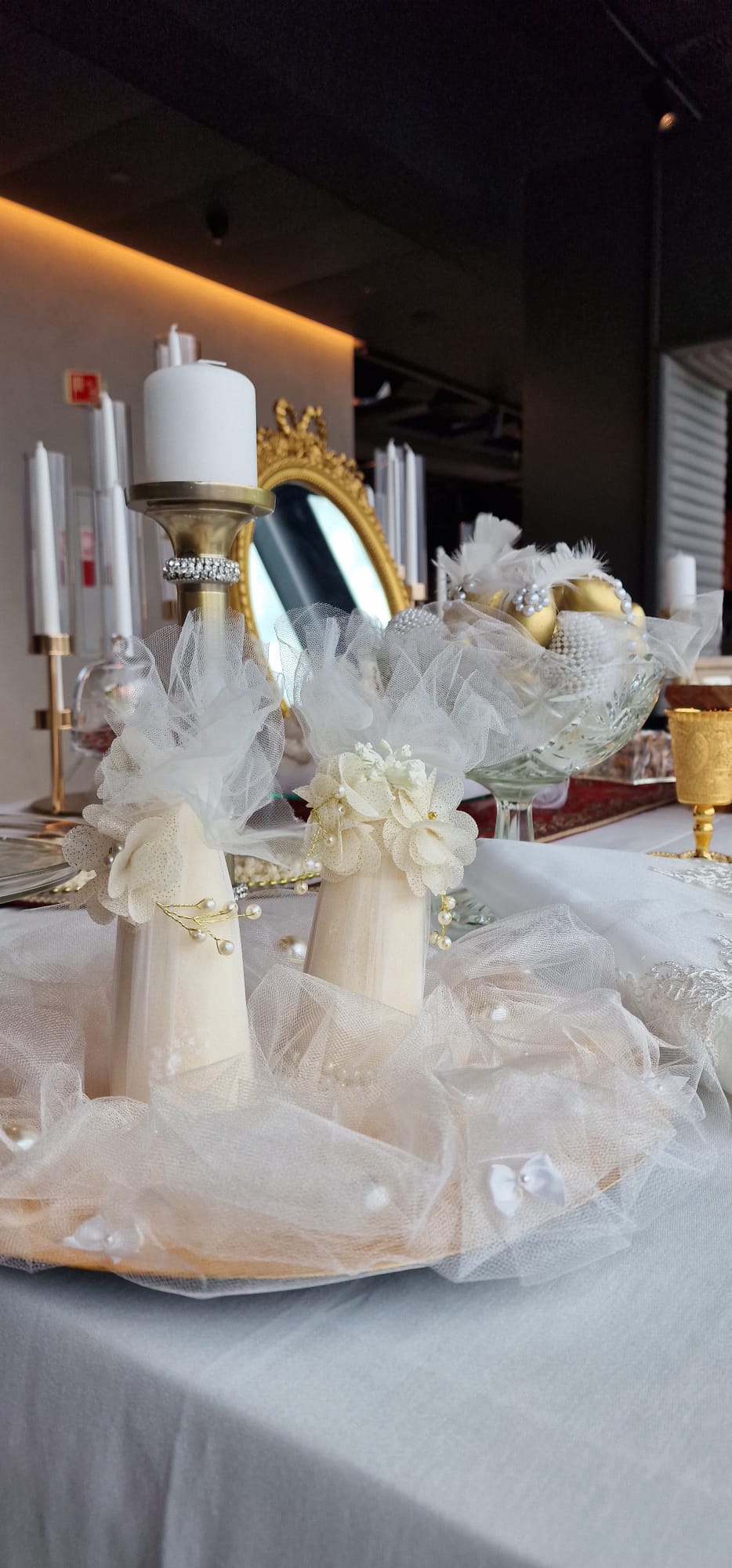 White and gold ceremonial decorations